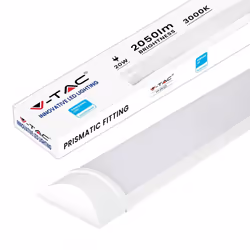 Plafoniera prismatica a LED SMD da 60 cm luce bianco caldo 3000k con chip Samsung e corpo sottile in plastica opaca. Fascio l ...