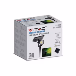 Faretto 2W LED da giardino con pannello solare IP65 6400K