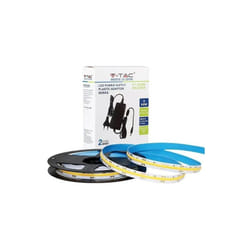 V-tac - Kit striscia led 24V cob 5M monocolore bianco freddo 6400K IP20 + alimentatore - sku 2678