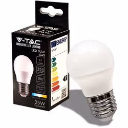 Lampadina a LED E27 in materiale termoplastico 3.7w luce bianco naturale 4000K Mod. 214162 Caratteristiche Tipo di attacco: E ...
