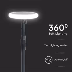 Sku6669 vt-948 - 8w led lampada da giardino solare corpo bianco e nero 4000k