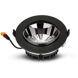 V-tac - Faretto led Chip Samsung da Incasso Rotondo led cob 30W Riflettore Orientabile Colore Nero 4000K