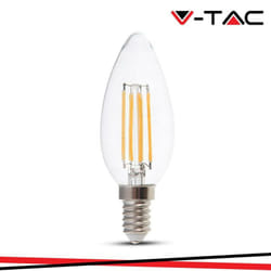 Led lampadina 4W filamento E14 clear cover candela 3000K - Luce calda