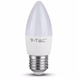 Lampadina LED SMD V-TAC 4.5W E27 180 470LM luce bianco freddo 6500K. Forma Candela in materiale termoplastico (con copertura  ...