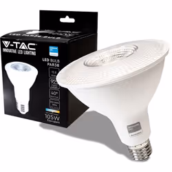 Lampada Chip LED Samsung SMD 12.8 W E27 40 925LM luce bianco naturale 4000K. Forma Bulbo "PAR38" in materiale termoplastico c ...