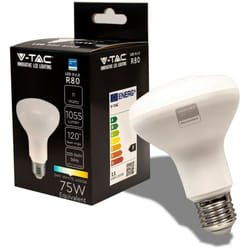 Lampadina led E27 11W reflector R80 smd chip samsung - sku 21135 / 21136 Bianco Caldo