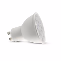 Lampada spot chip LED Samsung SMD 6W GU10 10 445LM luce bianco caldo 3000K. Forma spotlight in materiale termoplastico e cope ...