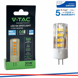 LED Lampadina SAMSUNG Chip G4 3.2W Plastica 3000K SKU: 21131 : VT: VT-234 Caratteristiche del prodotto .80% di consumo energe ...