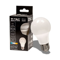 VT-2099 Lampadina led 8.5W E27 Bulb A60 bianco caldo 3000K - sku 217260 - V-tac