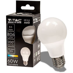 VT-2099 Lampadina led 8.5W E27 lampada Bulb A60 bianco naturale 4000K - sku 217261 - V-tac