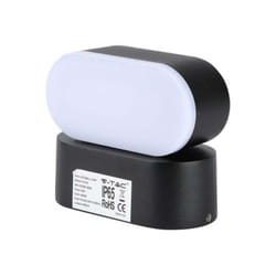 V-tac - Lampada led da Muro Ovale 5W 110LM/W Colore Nero con Testa Ruotabile 4000K IP65