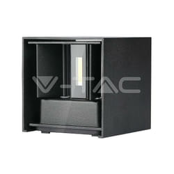VT-759-B-N Lampada applique led 5W chip bridgelux da parete doppio fascio up/down 140LM/W 3000K forma quadrato colore nero IP65 - sku 217078 - V-tac