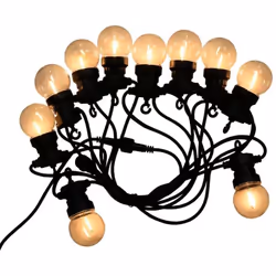 Catenaria raccordabile composta da 10pz lampadine led luce bianco caldo 3000K da 0.5W (totale 5w) 550lm con tecnologia a fila ...