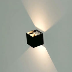 VT-759-B-N Lampada applique led 5W chip bridgelux da parete doppio fascio up/down 140LM/W 4000K forma quadrato colore nero IP65 - sku 217087 - V-tac
