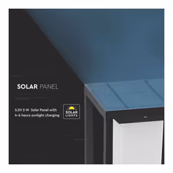 V-TAC Lampada Solare LED Chip Samsung da Muro Esterno 2W Rettangolare Sensore di Movimento Crepuscolare 3000K 50cm, colore Grey - Vista aggiuntiva 3