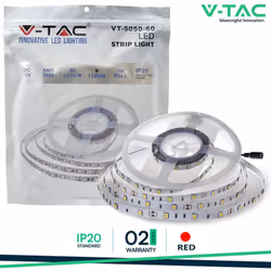 LED Striscia SMD5050 60 LEDs Red IP20 SKU: 212128 : VT: VT-5050 IP20 Caratteristiche del prodotto .Striscia LED a basso volta ...