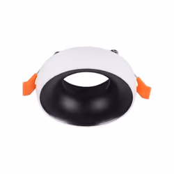 Portafaretto incasso in alluminio rotondo Bianco con rilflettore interno di colore nero per lampadine faretto SPOT 1*GU10 - G ...