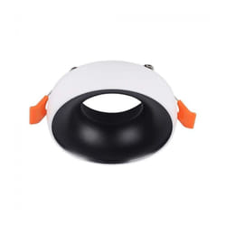 VT-980RD Portafaretto led GU10 da Incasso rotondo in alluminio Corpo Bianco Riflettore nero opaco - sku 6694 - V-tac