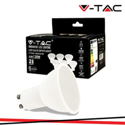 LED LAMPADINA 4.5W GU10 SMD WHITE PLASTICA MILKY COVER 4000K 6PCS/PACK - Luce NATURALE