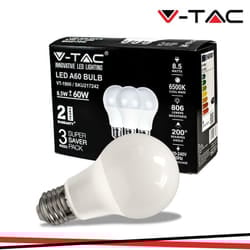 Led lampadina 8.5W E27 A60 thermoplastica 6500K 3PCS/PACK - Luce fredda