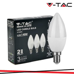 Led lampadina 4.5W E14 candela 6500K 3 pcs/blister - Luce fredda