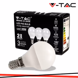 LED Lampadina 4.5W E14 P45 3000K 3pcs/pack SKU: 217357 : VT: VT-2156 Caratteristiche del prodotto .80% di consumo energetico ...