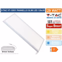 V-Tac Generation VT-12031 è un pannello LED rettangolare con potenza di 29W , ideale per un'installazione ad incasso. Con fas ...