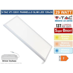 V-tac - generation VT-12031 pannello led rettangolare 120X30 29W smd con driver - sku 216256 / 216257 / 216258 - Colore Luce: Bianco Freddo