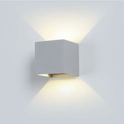 5W WALL LAMPADA DA GIARDINO BRIDGLUX CHIP CORPO GRIGIO QUADRATO IP65 4000K - Luce NATURALE