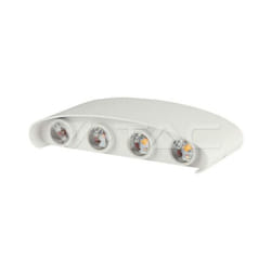 V-tac - VT-848 Lampada led da muro COBx8pcs 7W doppio fascio applique da parete alluminio bianco sabbia wall light 3000K IP65 - sku 218617