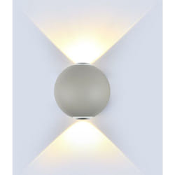 4W LED LAMPADA DA PARETE CORPO GRIGIO ROTONDO IP65 4000K - Luce NATURALE
