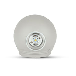 V-tac - VT-836 Lampada led sferica cob 4W da parete alluminio grigio doppio fascio luminoso bianco caldo 3000K IP65 - sku 218305