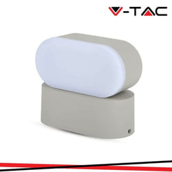 V-tac - VT-816 Lampada led 5W da parete ovale colore grigio 160LM/W testa ruotabile wall light luce bianco naturale 4000K IP65 - sku 218291