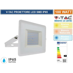 V-tac - VT-40101 faretto led smd 100W ultrasottile da esterno colore bianco - sku 215967 / 215968 / 215969 - Colore Luce: Bianco Freddo