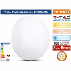 V-Tac Gallery VT-8418 SKU 217605 è una plafoniera LED da parete o da soffitto con potenza di 18W e tecnologia LED SMD . La su ...