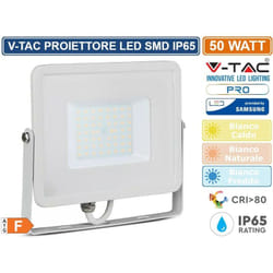 Pro VT-50 faro led smd 50W ultrasottile chip samsung da esterno colore bianco - sku 21409 / 21410 / 21411 - Colore Luce: Bianco Caldo - V-tac