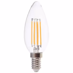 Lampadina LED V-TAC SMD a filamento E14 6W 300 alta luminosit 600LM bianco caldo 3000K. Forma candela in vetro trasparente e ...