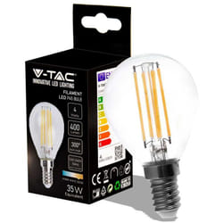 VT-1996 Lampadina led 4W E14 filamento mini globo goccia bianco caldo 3000K - sku 214300 - V-tac