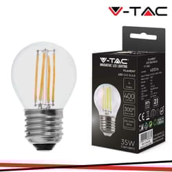 Led lampadina 4W filamento E27 G45 6500K - Luce fredda