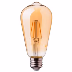 Lampadina LED 4W filamento, effetto vintage / industriale, copertura colore ambra (Ambra cover) E27 ST64 luce bianco caldo 22 ...