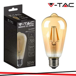 Led lampadina 8W filamento E27 ST64 amber cover 2200K - Luce calda