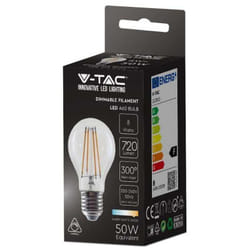 VT-2288D Lampadina led dimmerabile 8W E27 3000k lampada filamento A67 vetro trasparente sku 212815 - V-tac