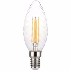 Lampadina LED dimmerabile, per regolare l'intesit della luce, forma candela tortiglione in vetro, colore trasparente , 4W fil ...
