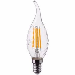 Lampadina LED candela tortiglione a filamento "soffio di vento" 4W E14 100LM/W a 230V Mod. 214431 Caratteristiche Tipo di att ...