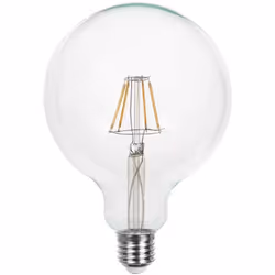 Lampada LED filamento SMD 12,5W E27 300 alta luminosit 1.521LM luce bianco caldo 2700K. Forma globo (G125) in vetro trasparen ...