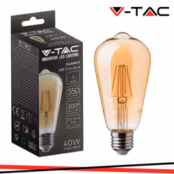 LED Lampadina 6W Filamento E27 ST64 Amber Cover 2200K SKU: 214362 : VT: VT-1964 Caratteristiche del prodotto .80% di consumo ...