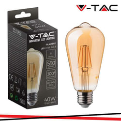 Led lampadina 6W filamento E27 ST64 amber cover 2200K - Luce calda
