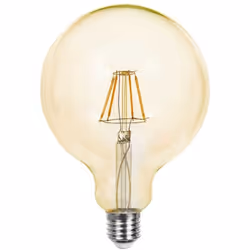Lampada LED filamento SMD 12W E27 300 1350LM luce bianco caldo 2.200K. Forma globo "G125" in vetrocolore ambra (Amber Cover) ...