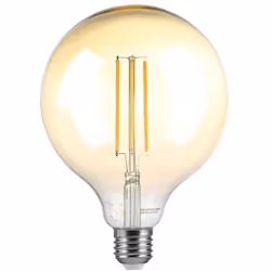 Lampada Globo LED filamento Vintage in vetro di colore ambra 8W 27 G125 luce bianco caldo 2200K 700LM 300 - Dimmerabile Mod. ...