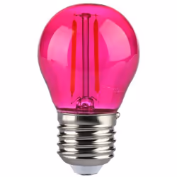 Lampadina LED V-TAC filamento SMD 2W E27 220V 300 60LM. Forma bulbo G45 miniglobo in vetro trasparente di colore rosa.Ideale ...